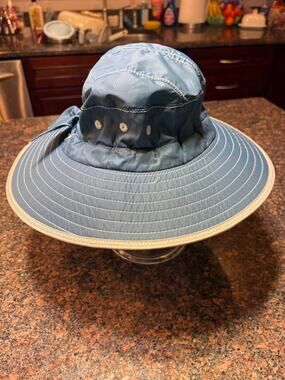 Pistil Marisa Sun Hat Breathable Blue with Gray Trim Sun Hiking